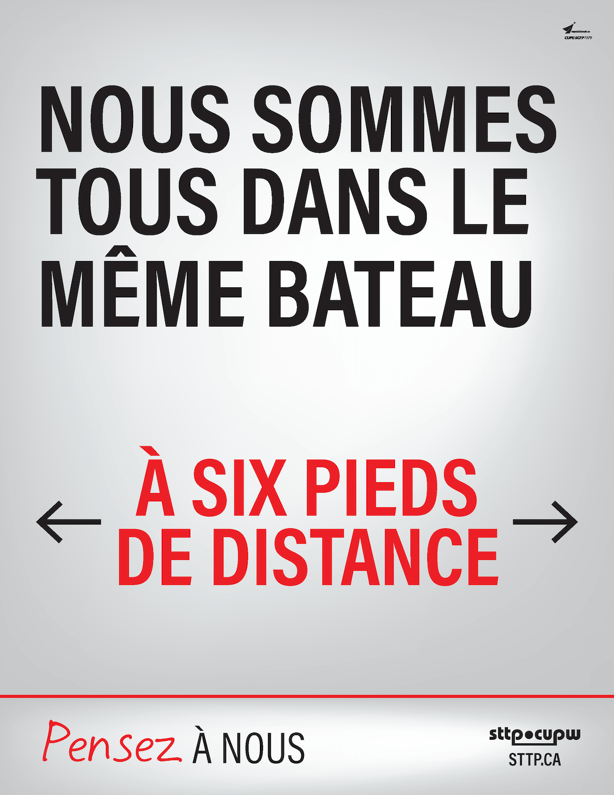 NOUS SOMMES TOUS DANS LE MÊME BATEAU - À SIX PIEDS DE DISTANCE