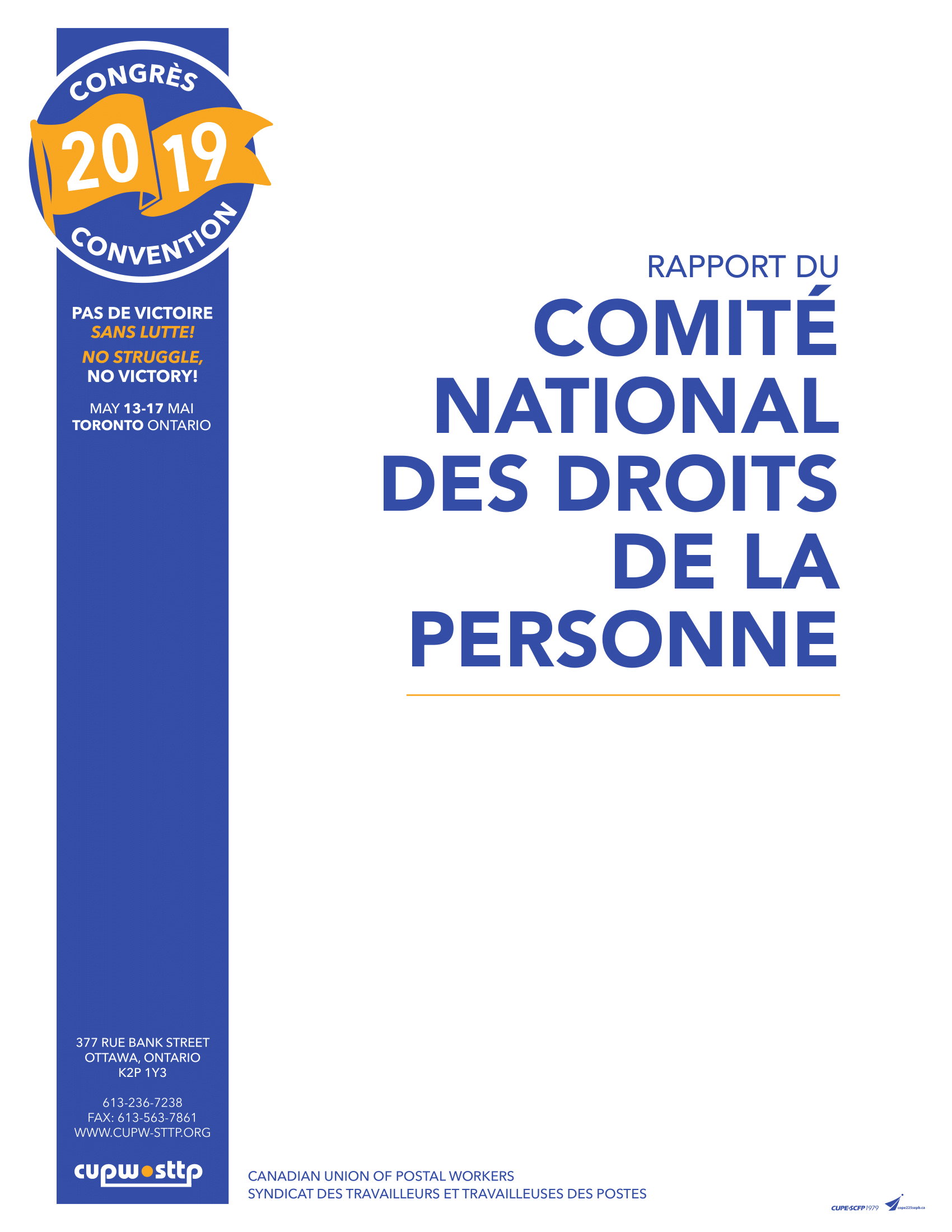 Rapport du Comité national des droits de la personne (2019)