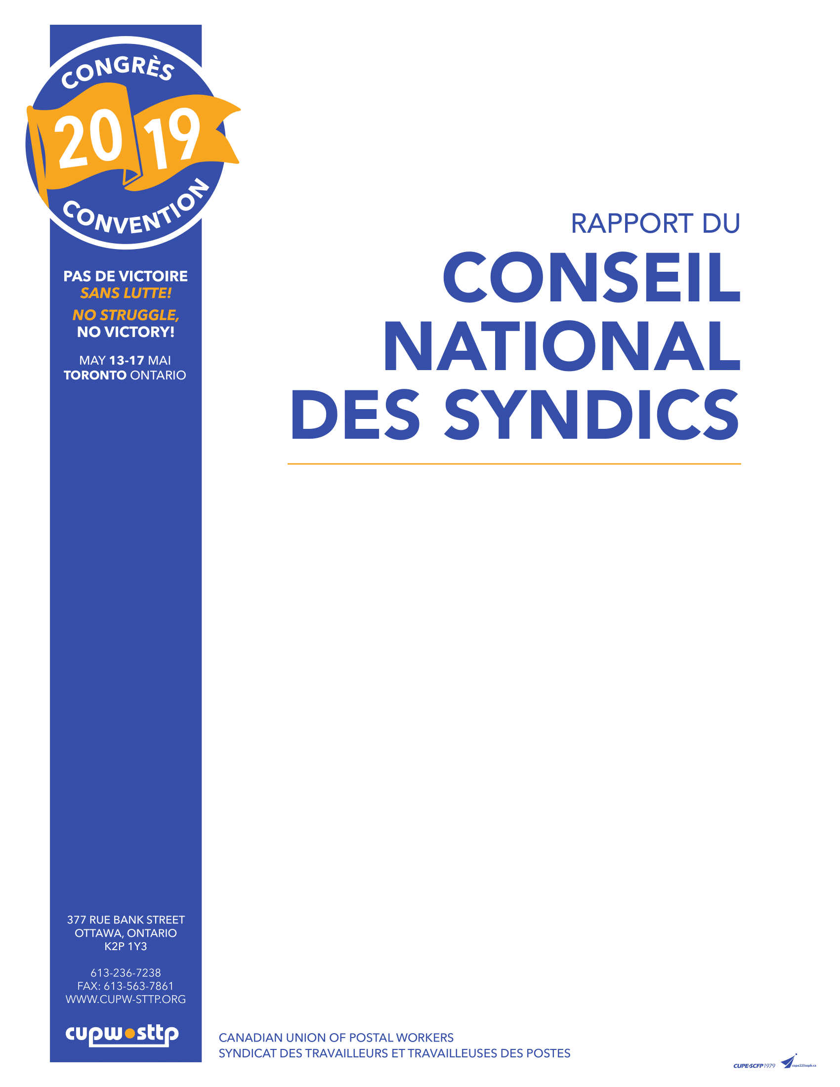 Rapport du Conseil national des syndics (2019)