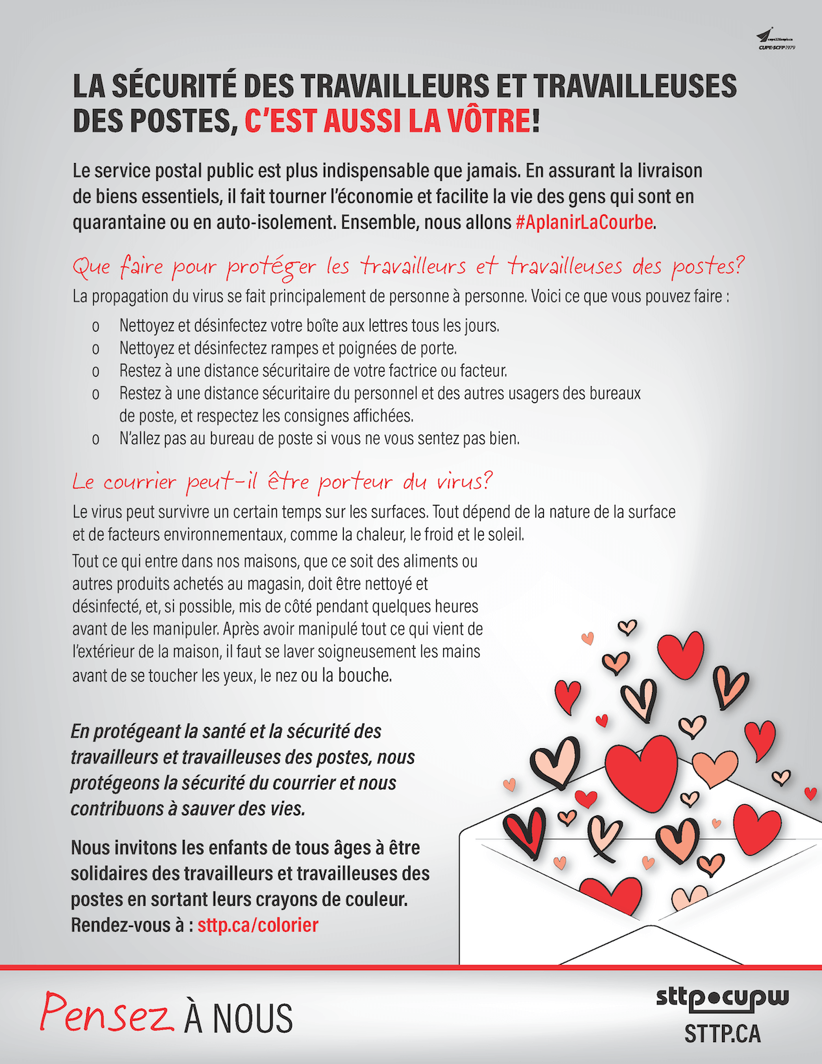 Image : La sécurité des travailleurs et travailleuses des postes, c’est aussi la vôtre!