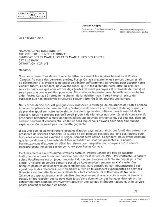 Dans sa réponse au STTP, Deepak Chopra passe sous silence l’étude secrète sur les services bancaires