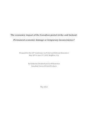 The economic impact of the Canadian postal strike and lockout: Permanent economic damage or temporary inconvenience?