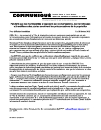 Pendant que les municipalités s’opposent aux compressions, les travailleuses et travailleurs des postes soulèvent les préoccupat