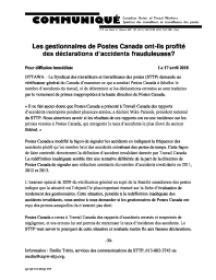 Les gestionnaires de Postes Canada ont-ils profité des déclarations d’accidents frauduleuses?