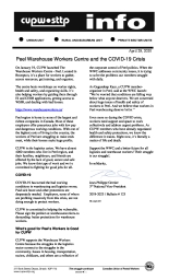 Peel Warehouse Workers Centre and the COVID-19 Crisis