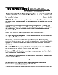 Federal election fact check on party plans to save Canada Post