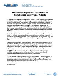 Déclaration d’appui aux travailleurs et travailleuses en grève de l’Alberta