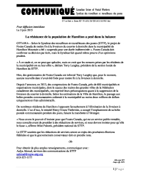 La résistance de la population de Hamilton a pesé dans la balance 