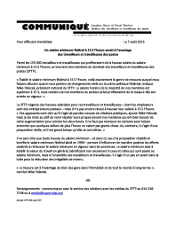 Un salaire minimum fédéral à 15 $ l’heure serait à l’avantage  des travailleurs et travailleuses des postes