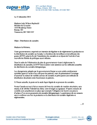 Le service postal public est tout à fait en mesure de livrer de façon sécuritaire le cannabis légalisé