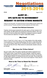 Alert #3 –  CPC Says No To Government Request To Extend Strike Mandate