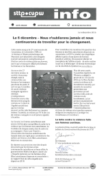 Le 6 décembre – Nous n’oublierons jamais et nous continuerons de travailler pour le changement.