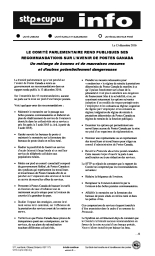 Le Comité parlementaire rend publiques ses  recommandations sur l’avenir de Postes Canada 