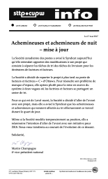 Achemineuses et achemineurs de nuit – mise à jour