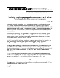 Les boîtes postales communautaires menacent la vie privée des gens,   Postes Canada doit faire preuve de transparence