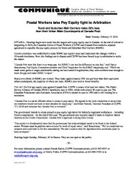 Postal Workers take Pay Equity fight to Arbitration