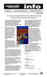 On International Women’s Day, We Call for an End to Discrimination and Sexism