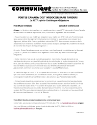 Postes Canada doit négocier sans tarder!