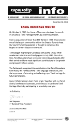 Tamil Heritage Month