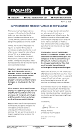 CUPW Condemns Terrorist Attack in New Zealand