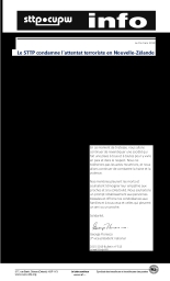 Le STTP condamne l’attentat terroriste en Nouvelle-Zélande