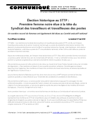 Élection historique au STTP : Première femme noire élue à la tête du Syndicat des travailleurs et travailleuses des postes