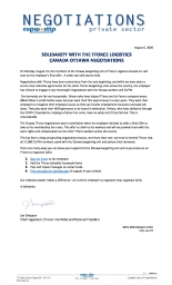 Solidarity with the TForce Logistics Canada Ottawa Negotiations