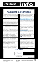  Fête du travail 2021 : la lutte pour les droits des travailleuses et travailleurs se poursuit!