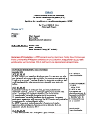 Procès-verbal de la réunion du Comité national mixte des uniformes - urbain (Le 22 avril 2022)