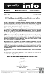 CUPW will not attend CPC’s virtual health and safety conference