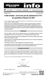Unité urbaine : envoi sous peu du paiement de l’IVC du quatrième trimestre de 2023