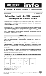 Indemnité de vie chère des FFRS : paiement à recevoir pour le 4e trimestre de 2023