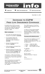 Increase to CUPW Free Life Insurance Coverage