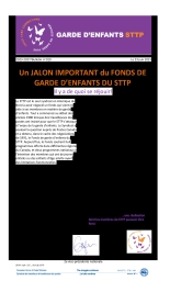 Un jalon important du Fonds de garde d’enfants du STTP - Il y a de quoi se réjouir!