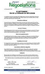 25 septembre : fin de la période de réflexion