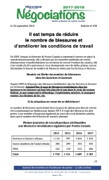 Il est temps de réduire le nombre de blessures et d’améliorer les conditions de travail