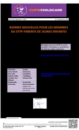 Bonnes nouvelles pour les membres du STTP parents de jeunes enfants!