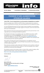 Paiement d’une augmentation d’échelon salarial