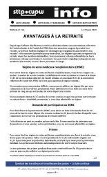 Avantages à la retraite