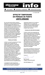 Effectif temporaire en période de pointe - Unité urbaine