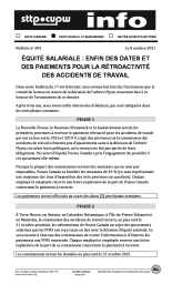 Équité salariale : Enfin des dates et des paiements pour la rétroactivité des accidents de travail