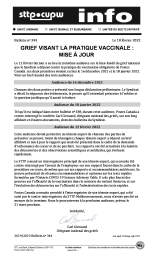 Grief visant la pratique vaccinale : Mise à jour