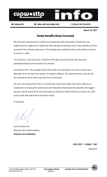 Dental Benefits Rates Corrected