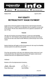 Pay Equity  -  Retroactivity Wage Payment