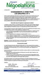 Changements à venir pour les groupes 3 et 4