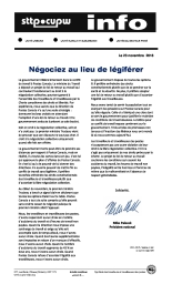 Négociez au lieu de légiférer