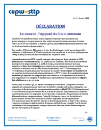DÉCLARATION - Le convoi : l’opposé du bien commun
