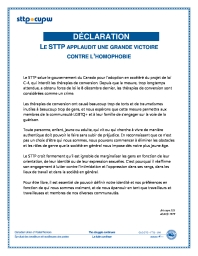 Le STTP applaudit une grande victoire contre l’homophobie