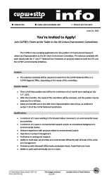 You’re Invited to Apply!  Join CUPW’s Team at the Table in the All-Union Environment Committee.