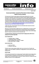 Environment Bulletin: Canada Post Pilots Electric Vehicle Charging Stations at Some Locations